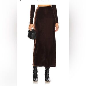 House of Harlow 1960 Revolve X Ovelia Skirt In Chocolate Brown Velvet
